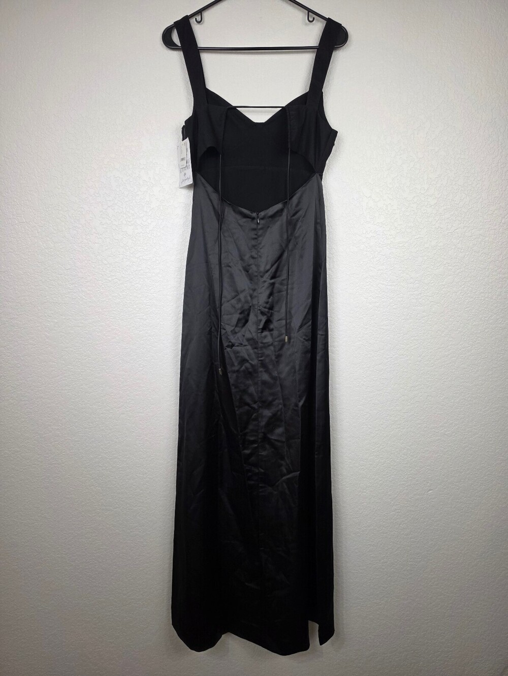 NWT $250 Free People Black Satin Maxi Size 0 Dress - Picture 2 of 5